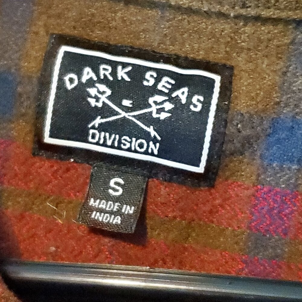 Dark Seas Division, Mens 100% Cotton, plaid, longsleeve, size Small - Picture 4 of 7